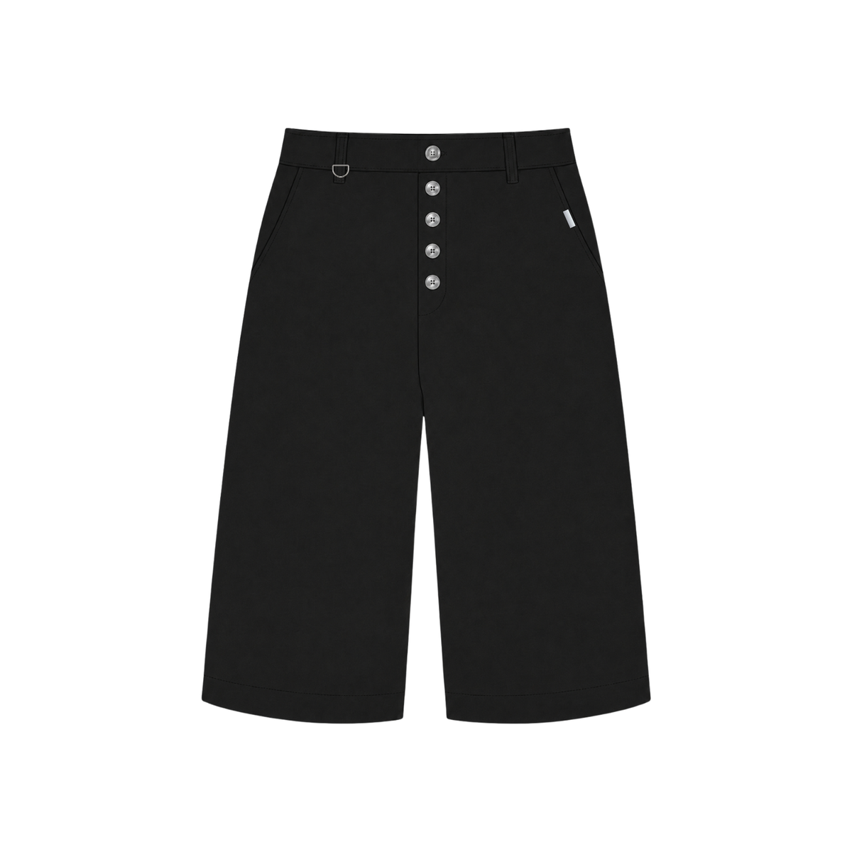 EIDO Dinner Quarter Shorts in black — front view