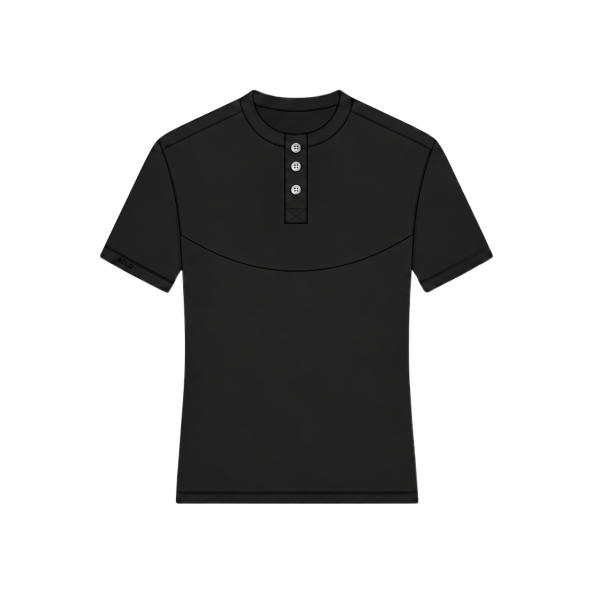 EIDO SS Henley in black — front view